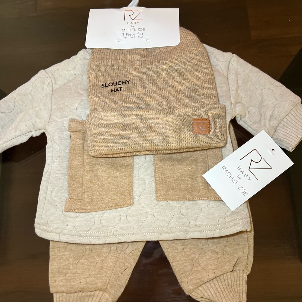 Rachel Zoe Cream and Tan Kids Matching Set
